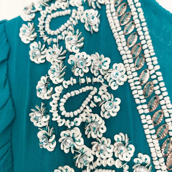 French Connection Green Bex In Teal Cocktail Dress - Picture 2 of 4